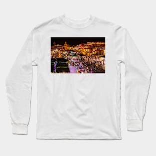 Jemaa el-Fnaa , Marrakech at night Long Sleeve T-Shirt